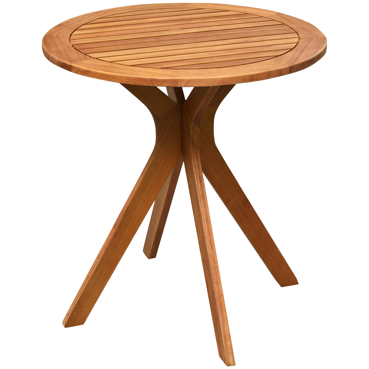 70cm Round Wooden Table with X Base