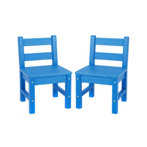 2 PCS Kids Indoor Outdoor Learning Chair with Backrest-Blue