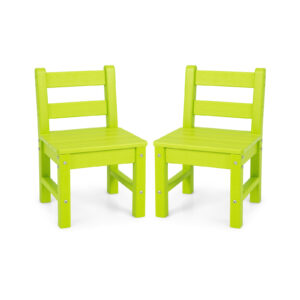 2 PCS Kids Indoor Outdoor Learning Chair with Backrest-Green
