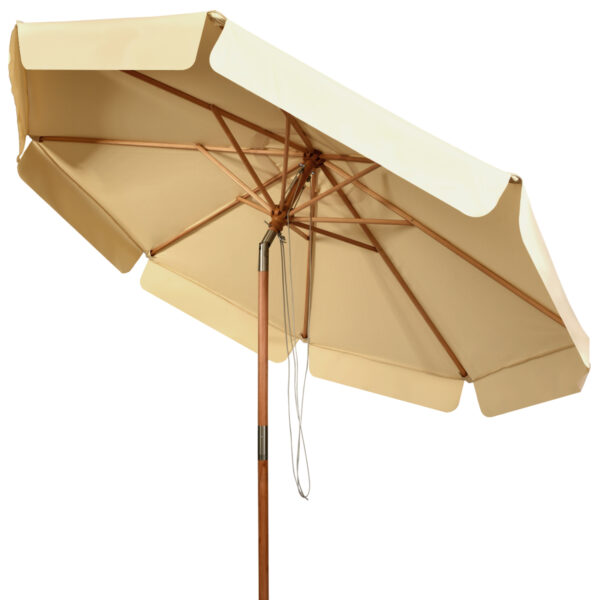 300 CM Patio Market Table Umbrella with Adjustable Height and Angle-Beige