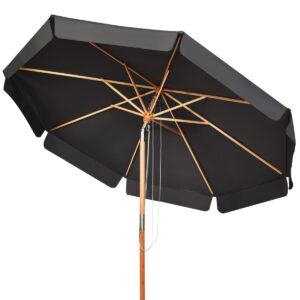 300 CM Patio Market Table Umbrella with Adjustable Height and Angle-Black