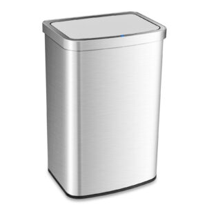 50L Infrared Motion Sensor Automatic Trash Can-Silver