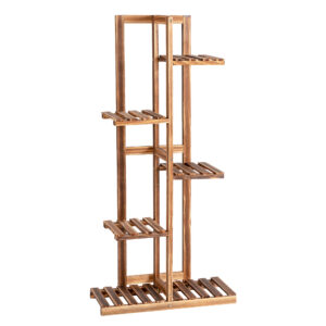 5-Tier Wood 6 Pots Plant Stand Free-standing Display Shelf