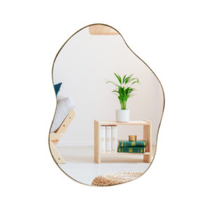 Asymmetrical Wall Mirror Irregular with Premium Back Board-Golden