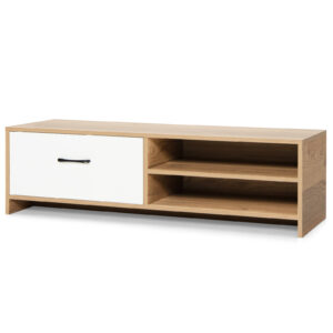 Wooden TV Stand with Drawer and 2 Shelves for TVs up to 55 Inches