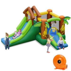 Inflatable Bounce House with Slides and Climbing Wall with Air Blower
