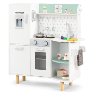 Kids Pretend Kitchen Playset with Stove and Ice Maker-Green