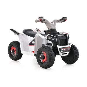 Kids Ride on ATV with Direction Control Large Seat-White