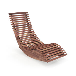 Outdoor Acacia Wood Rocking Chair with Widened Slatted Seat