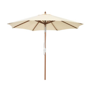 2.7/3m Wooden Patio Parasol Sun Shade Umbrella with 8 Ribs-2.7 m
