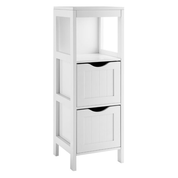 Bathroom Floor Cabinet with 2 Drawers and Anti-Tipping Device-White