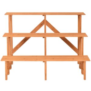Freestanding Ladder Step Shelf Rack with Strong Weight Capacity for Indoor Outdoor