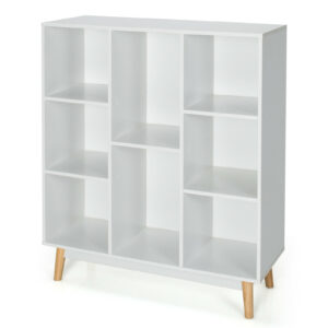 8-Cube Storage Organizer with 2 Anti-Tipping Mechanisms-White