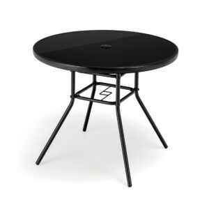 86 cm Patio Dining Table with 3.5 cm Umbrella Hole