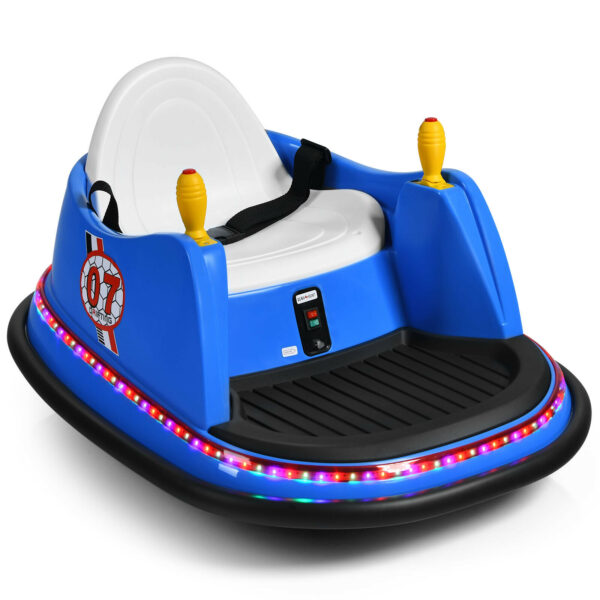 Kids Ride-On Bumper Car with Colorful Flashing Lights and Music-Blue