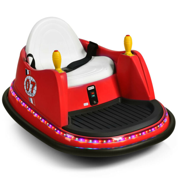 Kids Ride-On Bumper Car with Colorful Flashing Lights and Music-Red