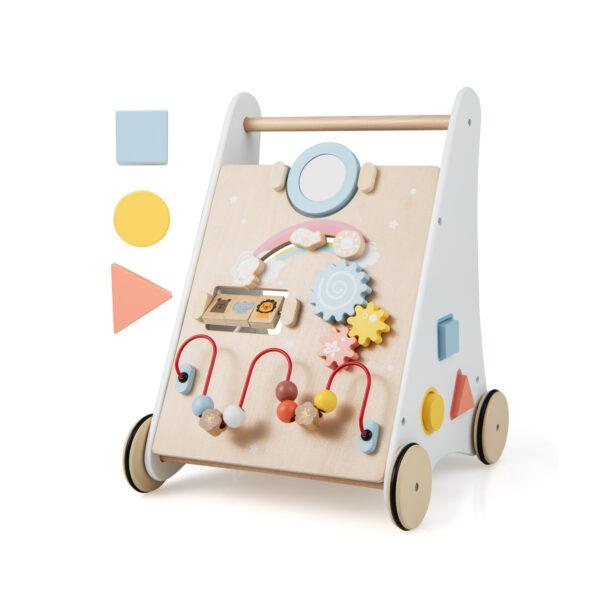 7 in 1 Baby Wooden Baby Walker for 1+ Year Old-White