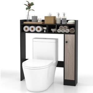 Over The Toilet Storage Cabinet with Adjustable Shelves-Black
