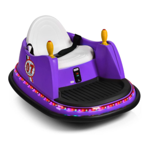 Kids Ride-On Bumper Car with Colorful Flashing Lights and Music-Purple