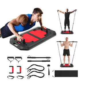 Push up Board Set with Elastic Strings for Men and Women-Black