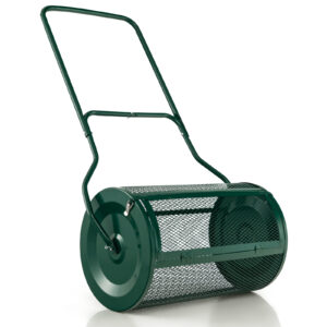 27 Inch Compost Spreader with Upgrade U-shaped Handle-Green