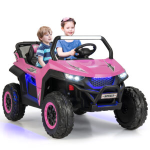 12V Electric Truck Car with Remote Controland Battery Powered UTV-Pink