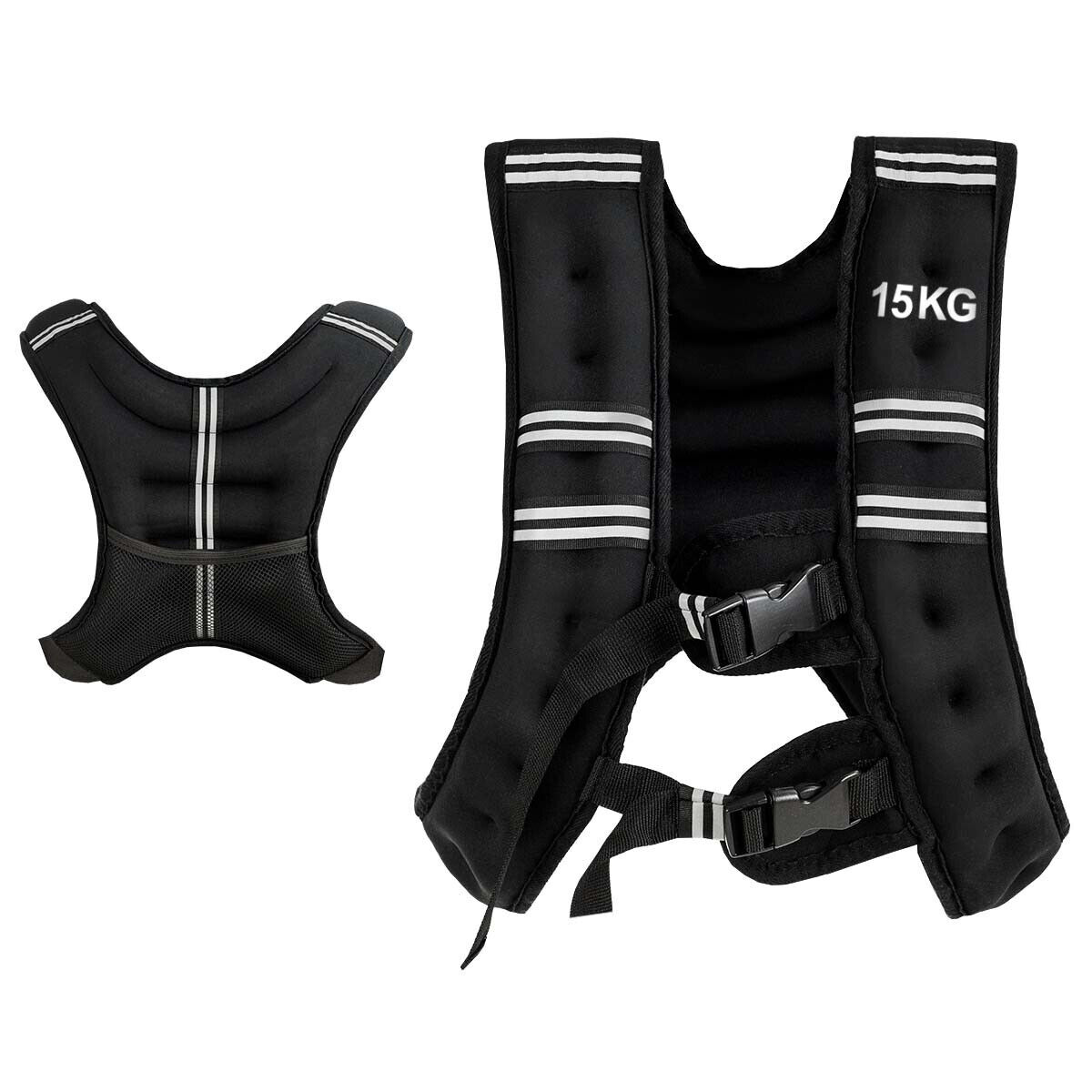 Weighted Vest with Adjustable Buckles and Mesh Bag-15kg
