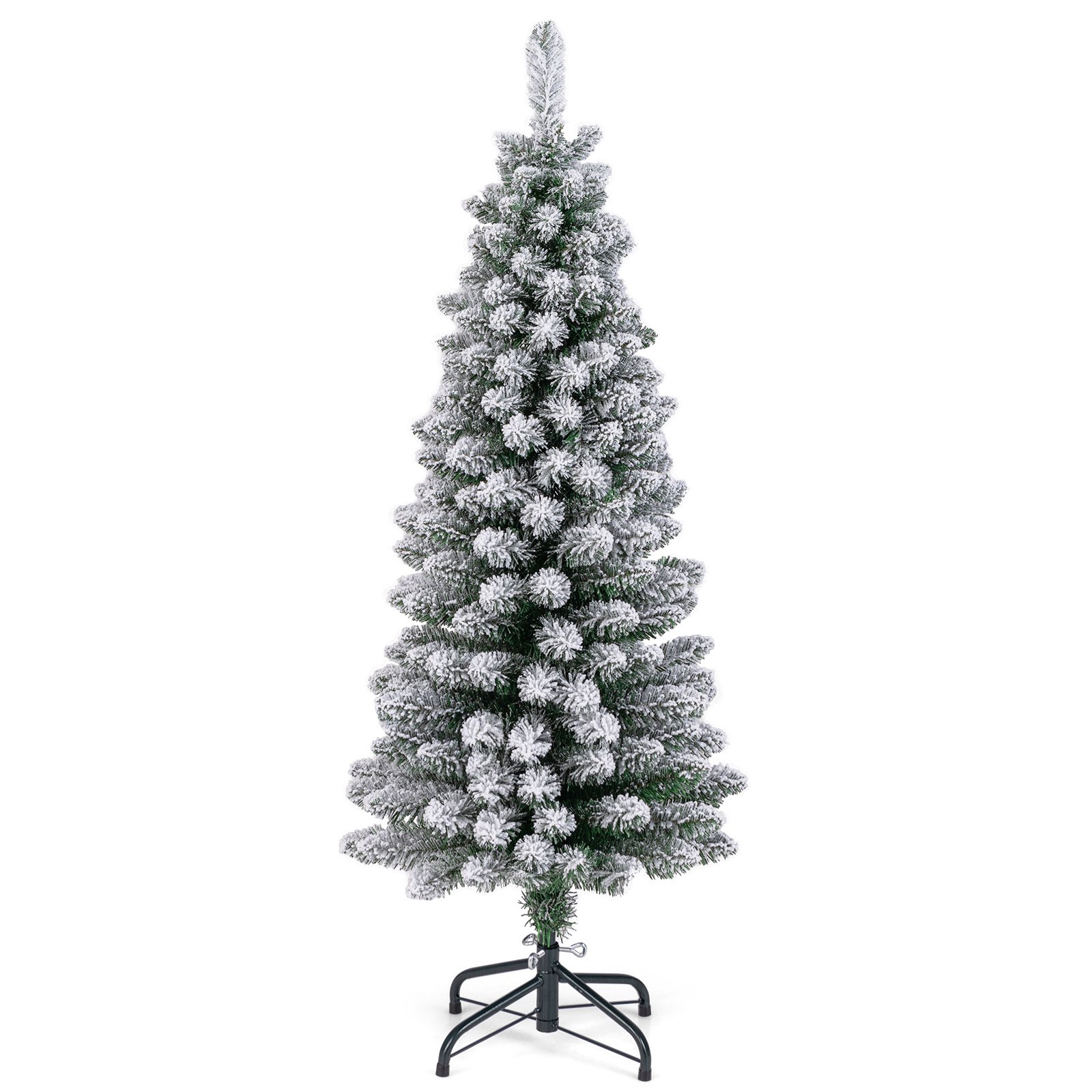 120/150/180 CM Snow Flocked Artificial Christmas Tree with 240/328/460 Branch Tips-1.2 M