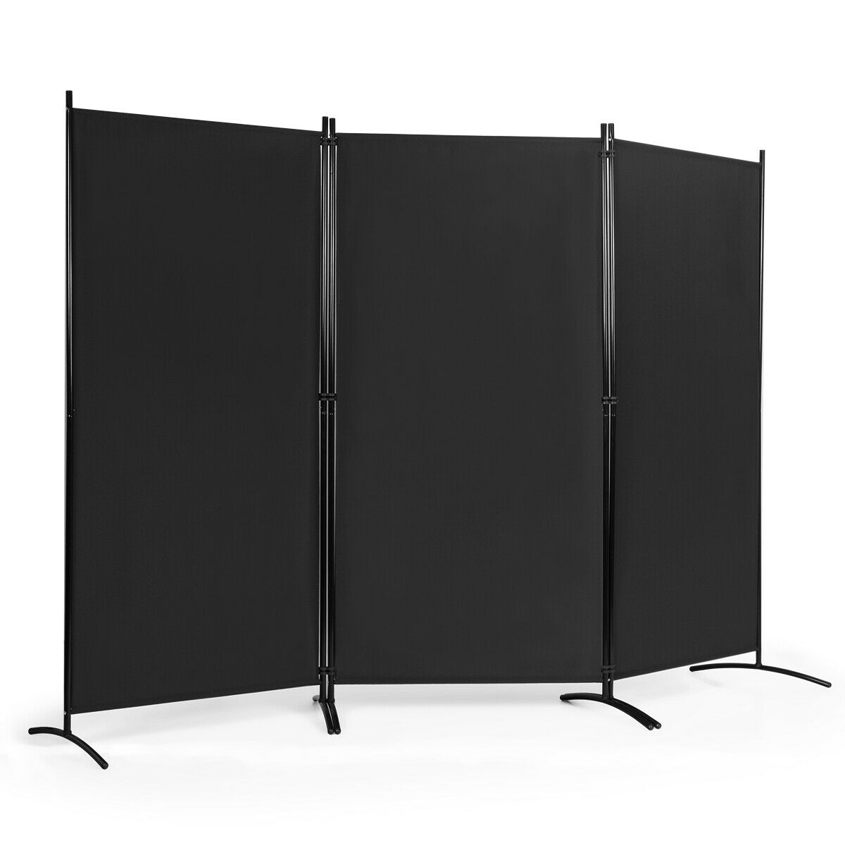 3 Panel Folding Room Divider-Black