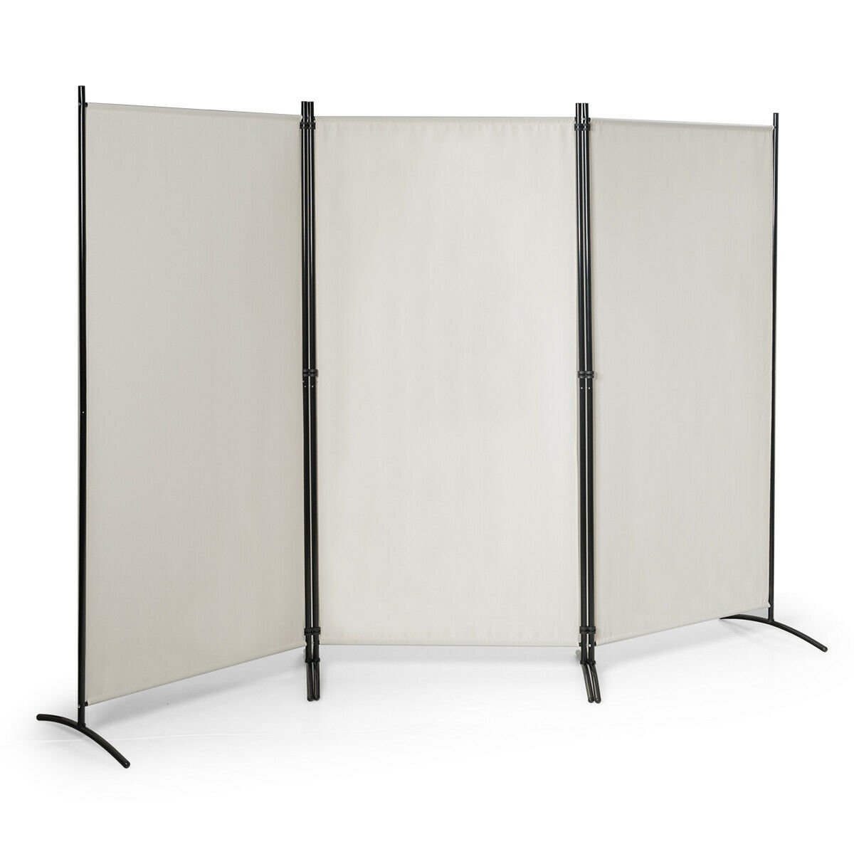 3 Panel Folding Room Divider-Beige