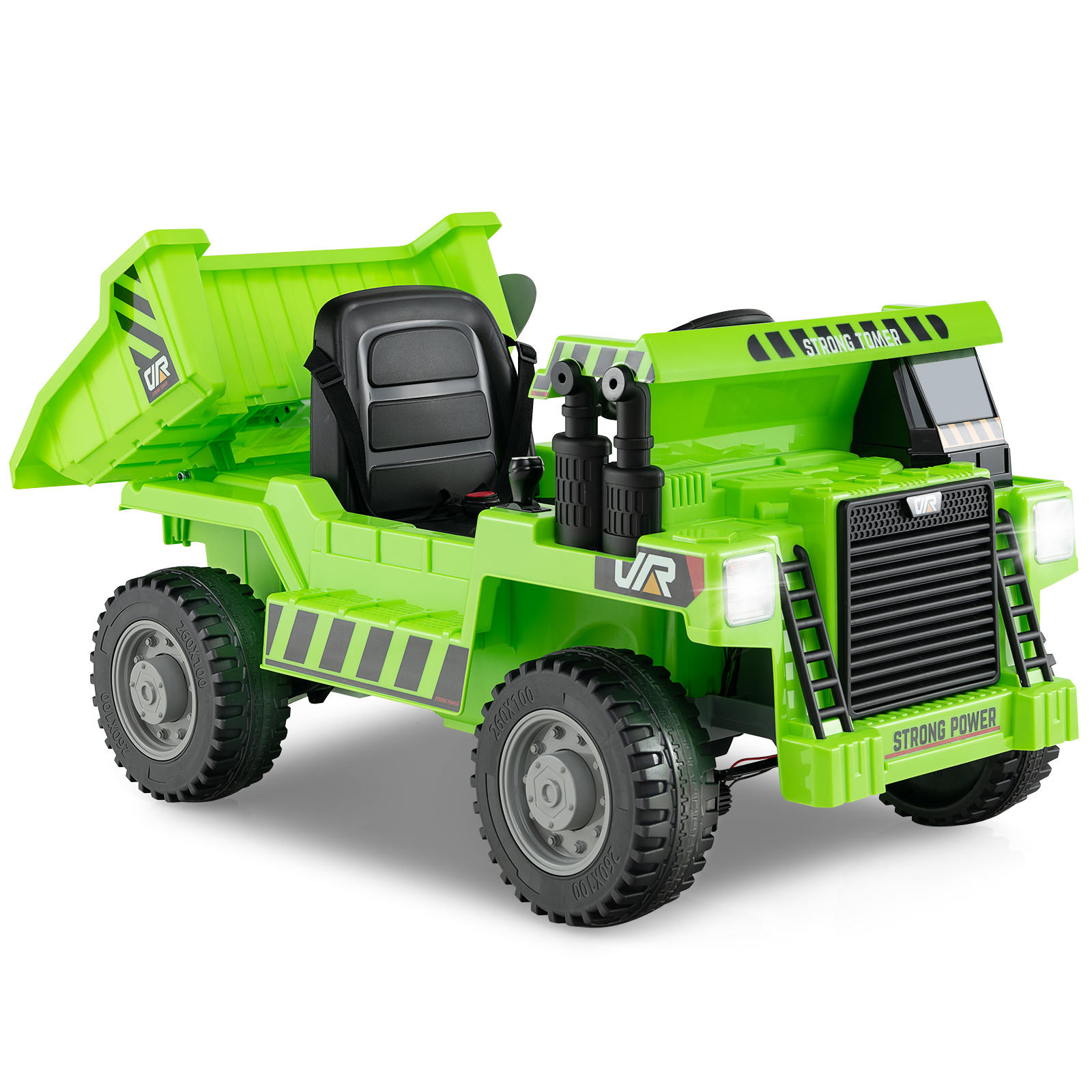 12V Kids Ride on Dump Truck with Electric Dump Bed-Green