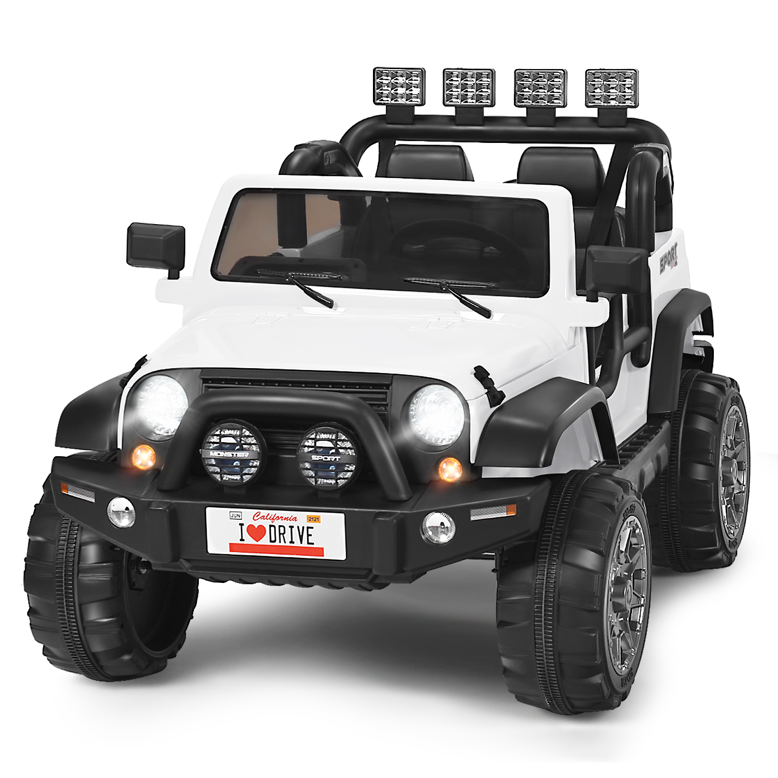 12V Electric Kids Ride On Truck with Remote Control-White