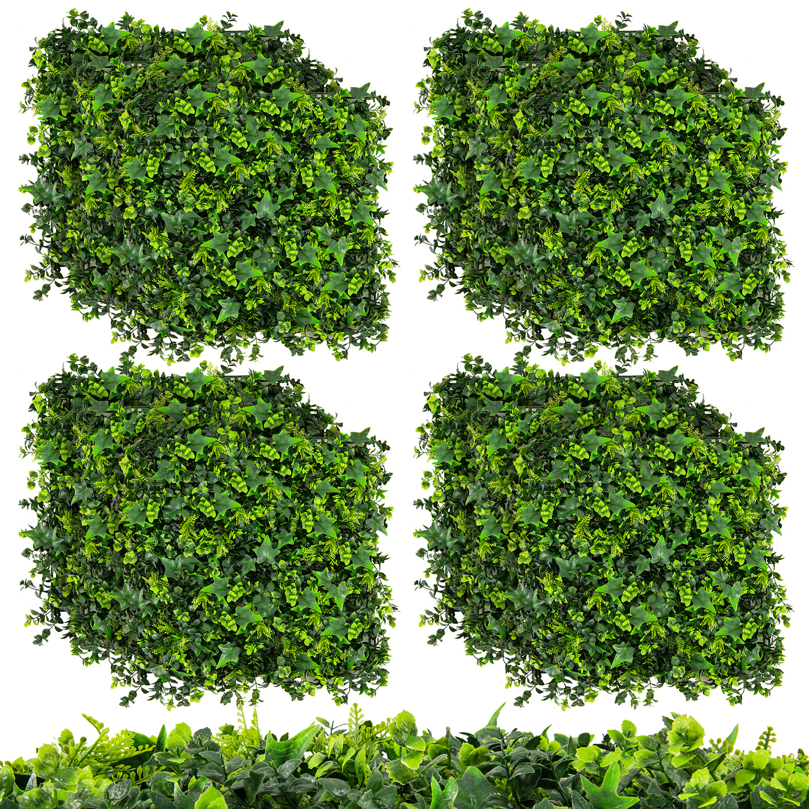 12 Pieces Artificial Grass Wall Panels Faux Boxwood Panels