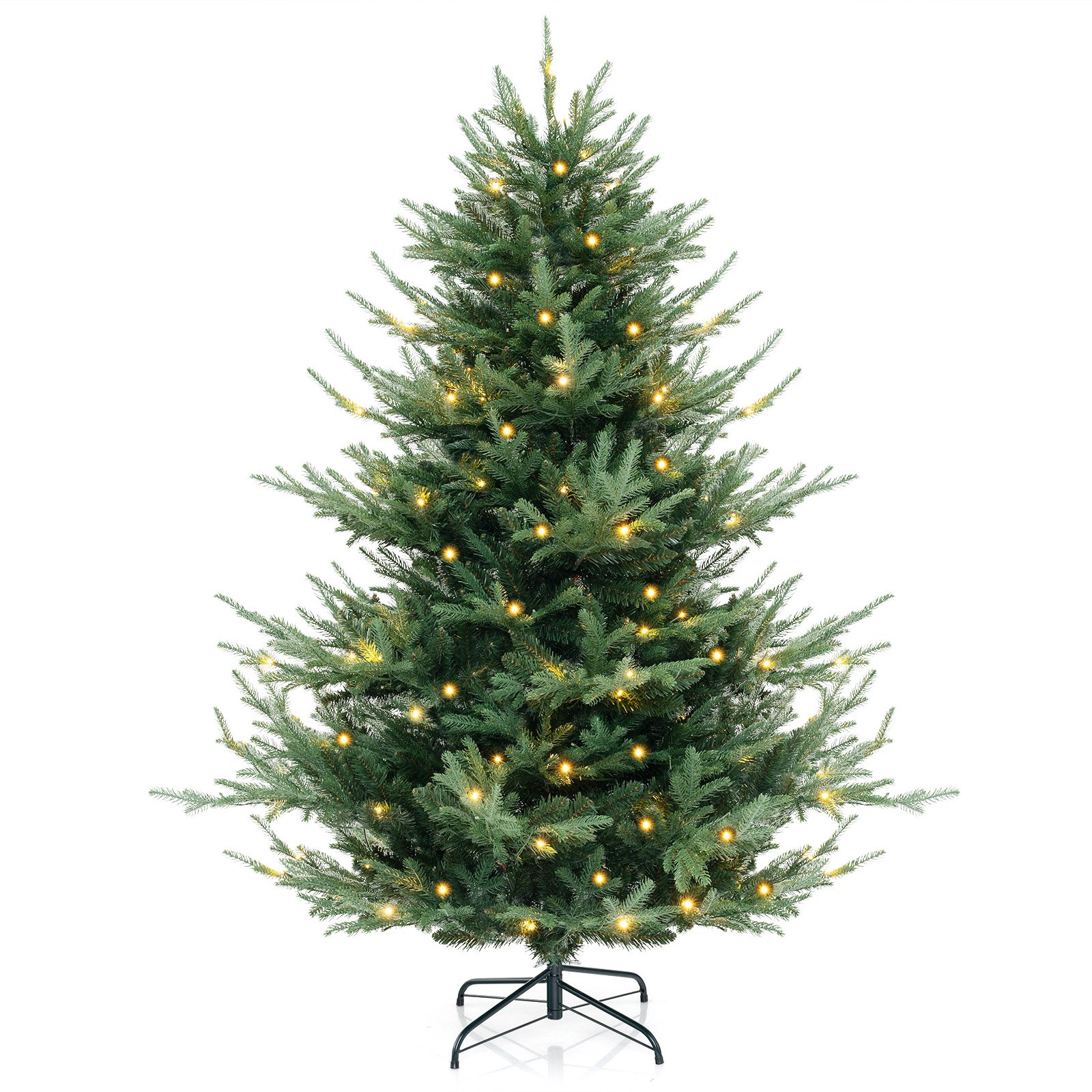 135 cm Artificial Christmas Tree Faux Hinged Xmas Tree with 442 Branch Tips-4.5 FT