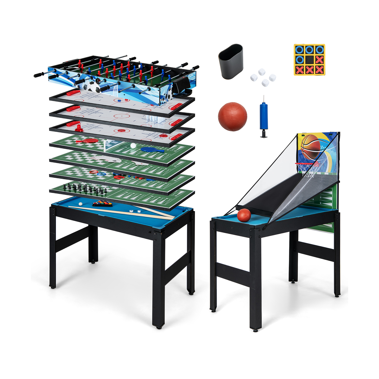 14-In-1 Game Table for Party Game Room Family Night