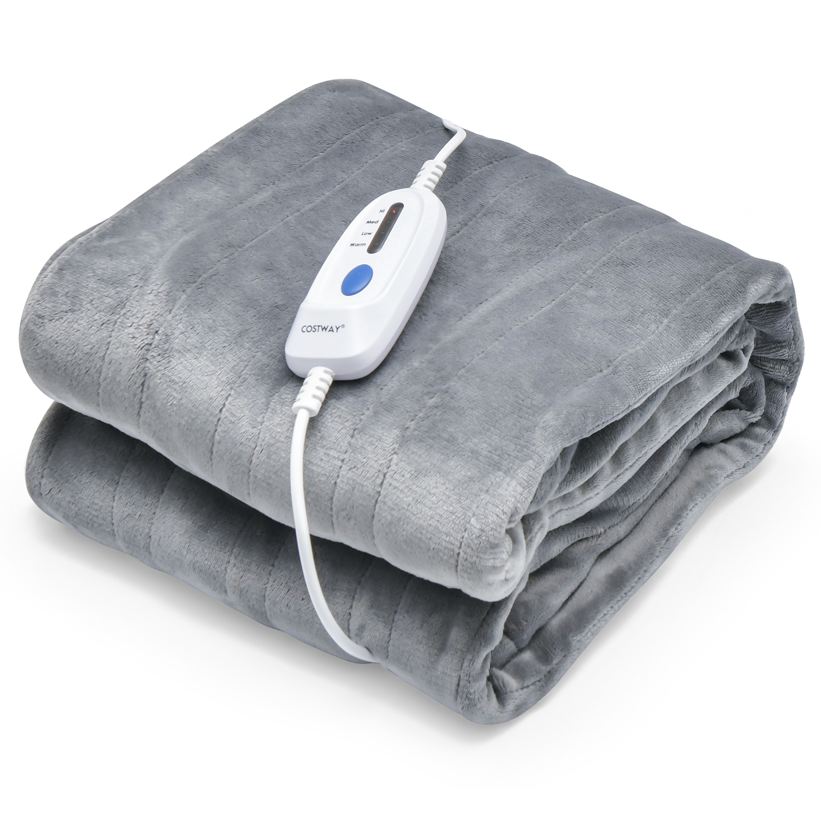 150 x 200 cm Electric Heated Blanket with 4 Heating Levels-Grey