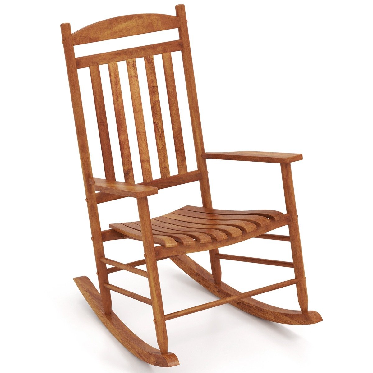 Outdoor Poplar Wood Rocking Chair-Natural