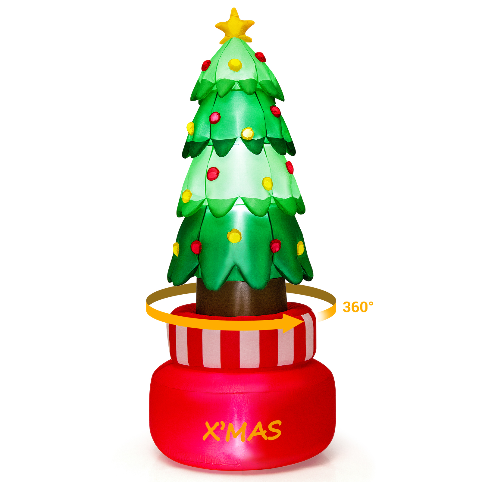 240 cm Christmas Inflatables LED Lighted Xmas Inflatable Rotating Tree