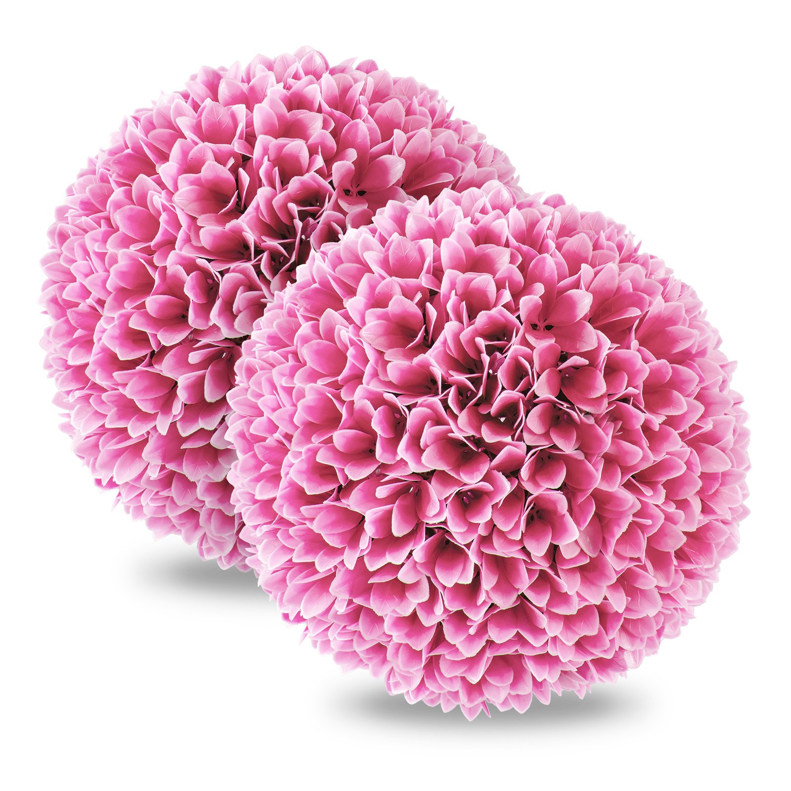 2 Pieces 28 CM Artificial Plant Topiary Balls-Pink