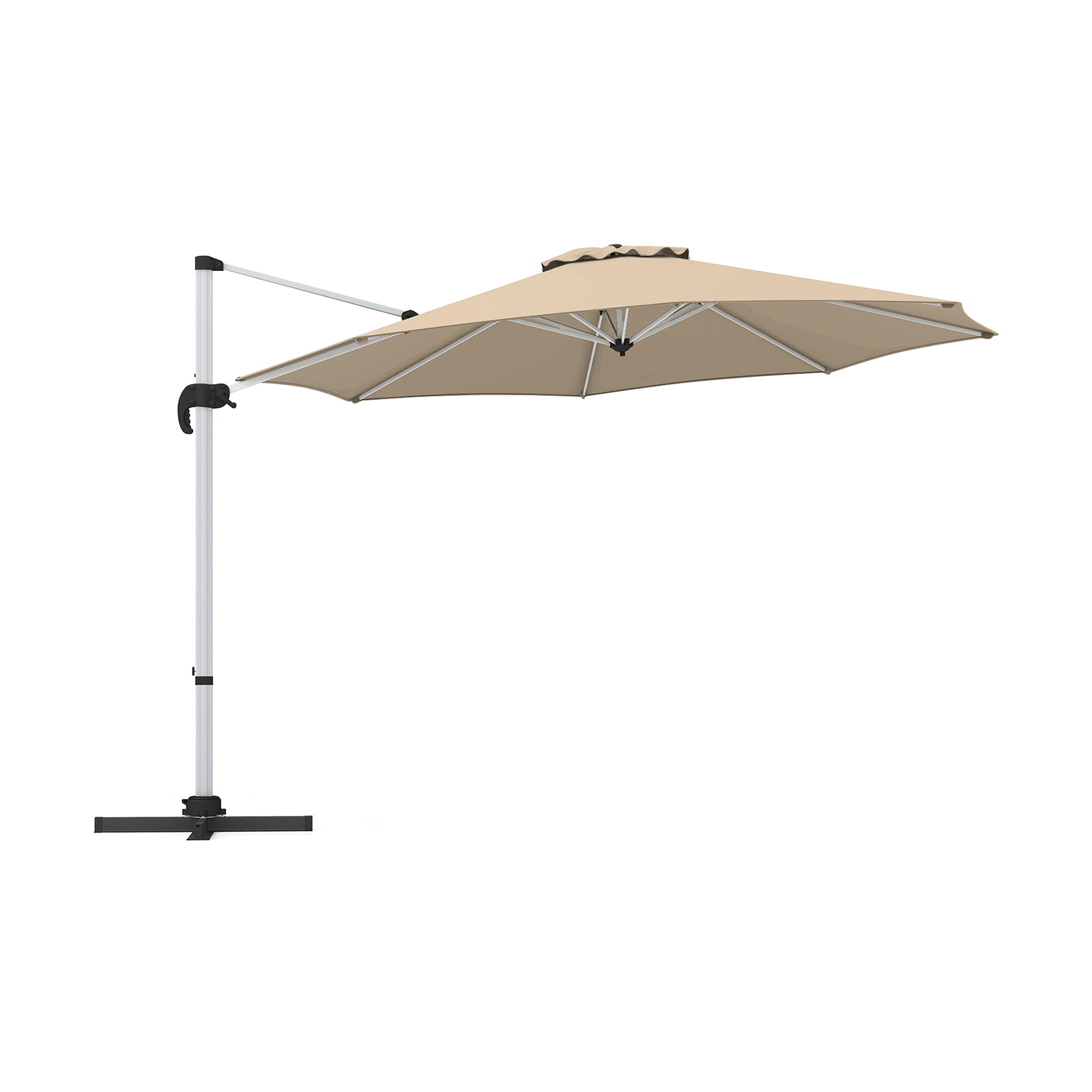 325 cm Outdoor Patio Umbrella with 360° Rotation-Beige