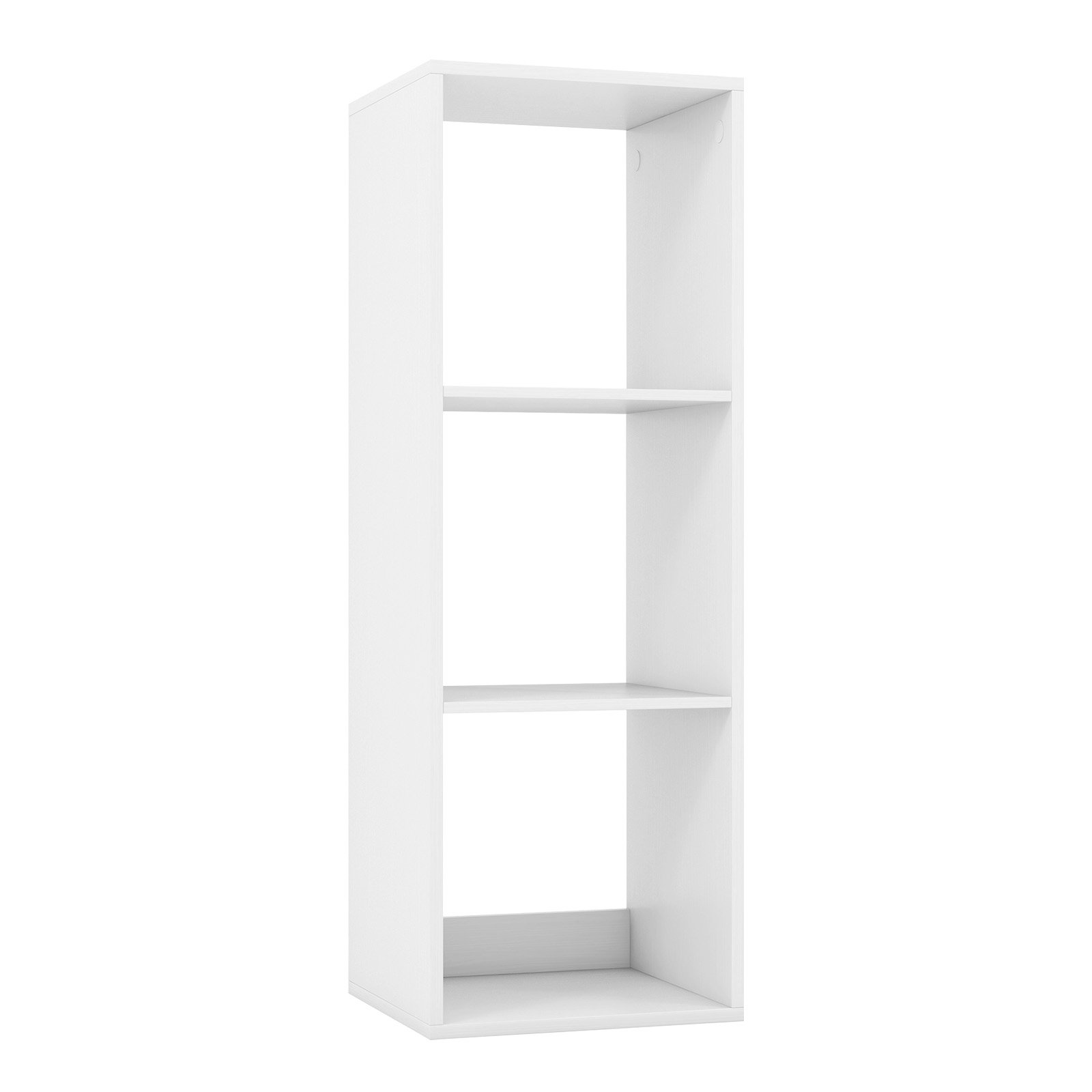 3-Cube Bookshelf Vertical Bookcase Open Storage Organizer-White