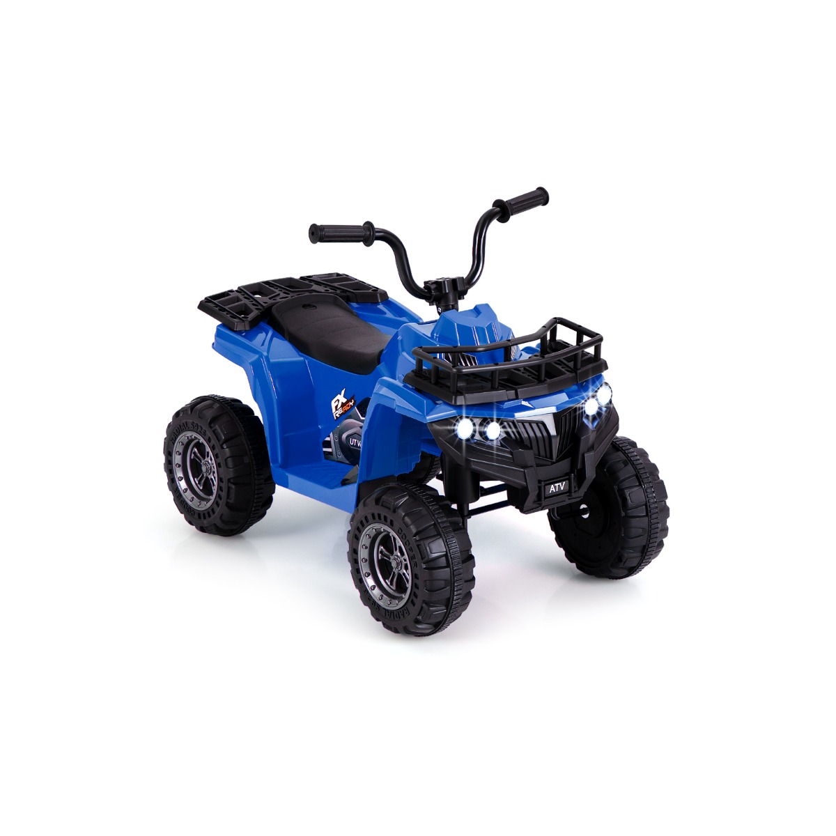 6V 4-Wheeler Quad Car with One-Button Start and Tread Tires-Navy