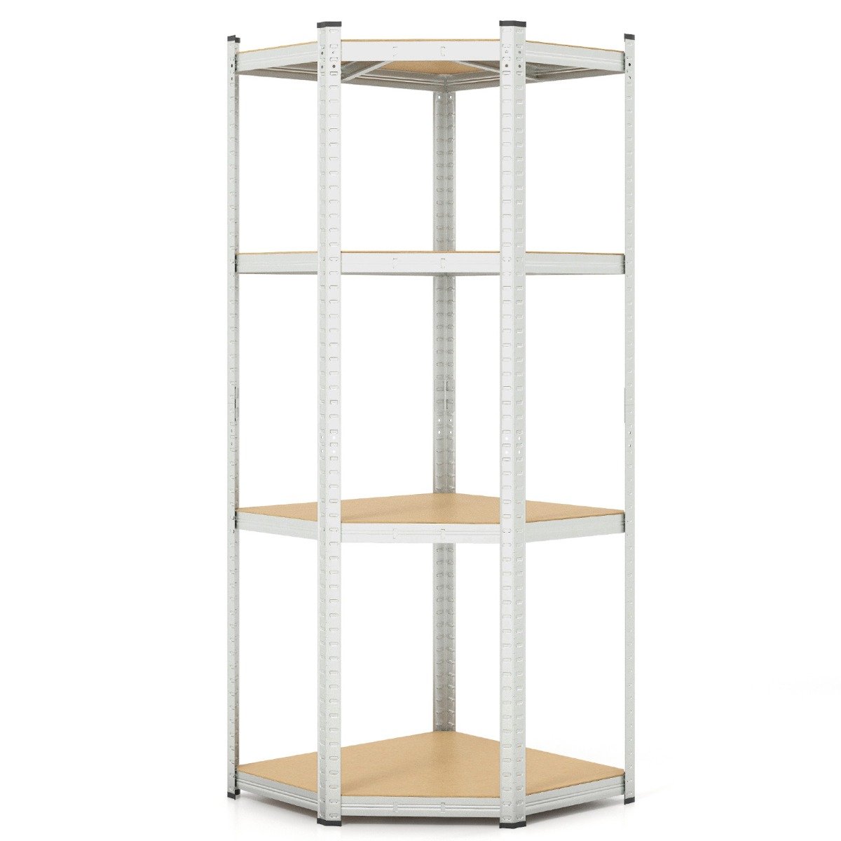 4-Tier Corner Shelving Unit 720KG Heavy Duty for Warehouse Pantry Shed and Kitchen-Silver