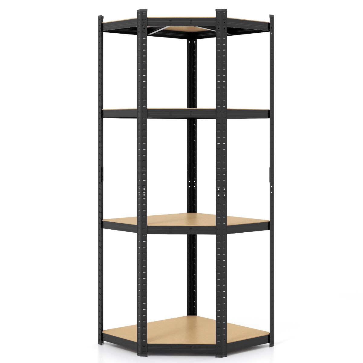 4-Tier Corner Shelving Unit 720KG Heavy Duty for Warehouse Pantry Shed and Kitchen-Black