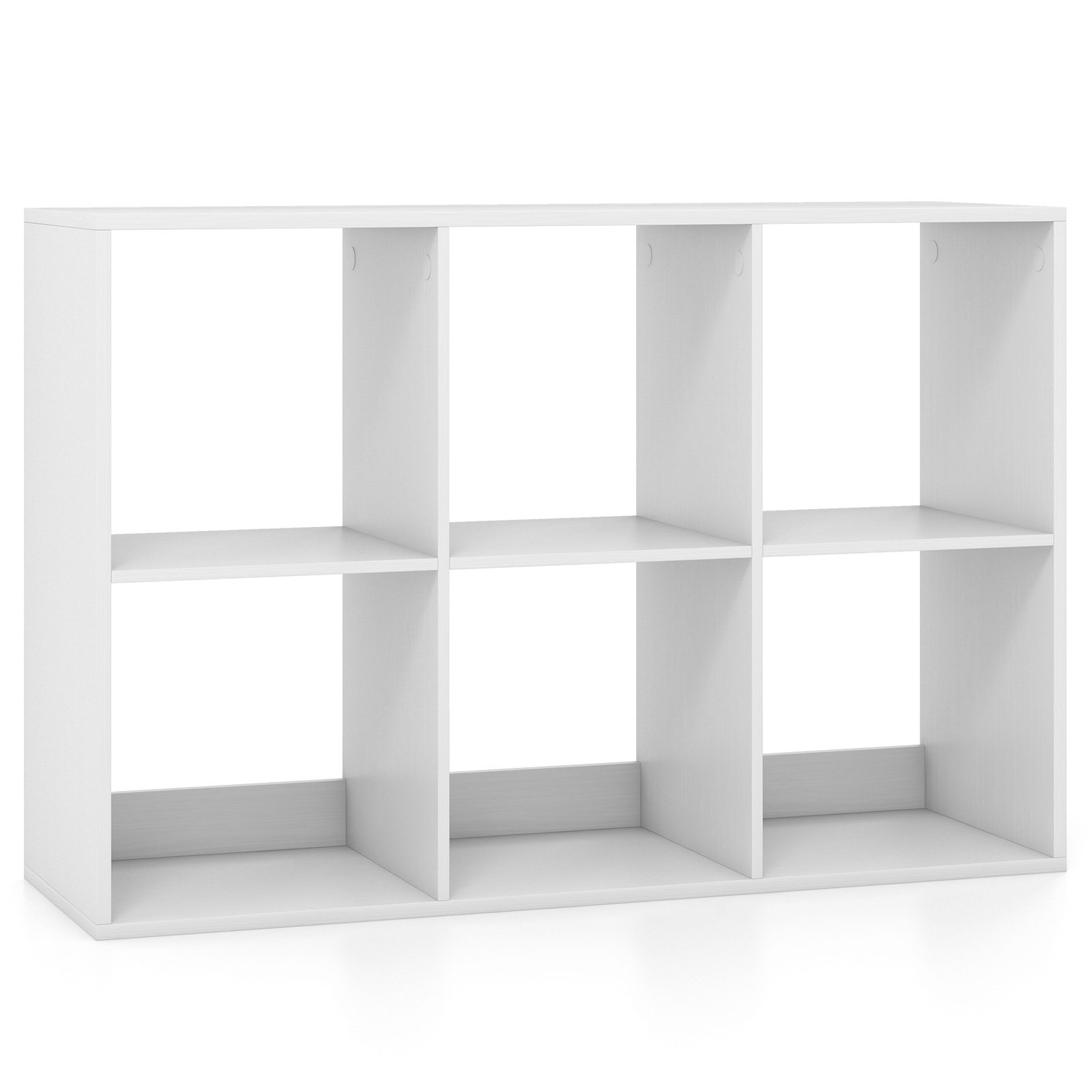 6-Cube Bookshelf with Back Guardrail and Anti-tipping Kits-White