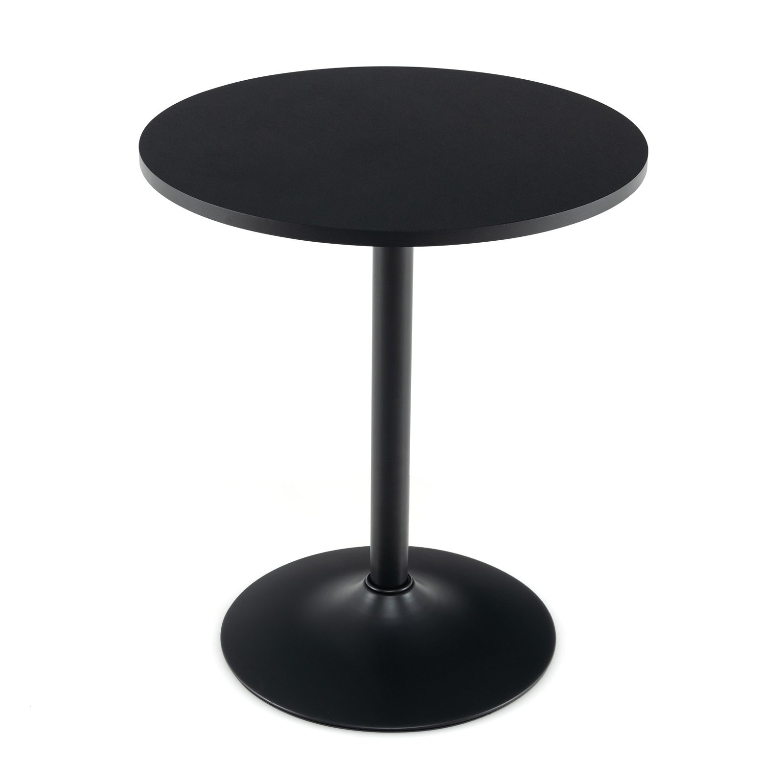 60 cm Round Dining Table with Metal Pedestal Base for 2-Black