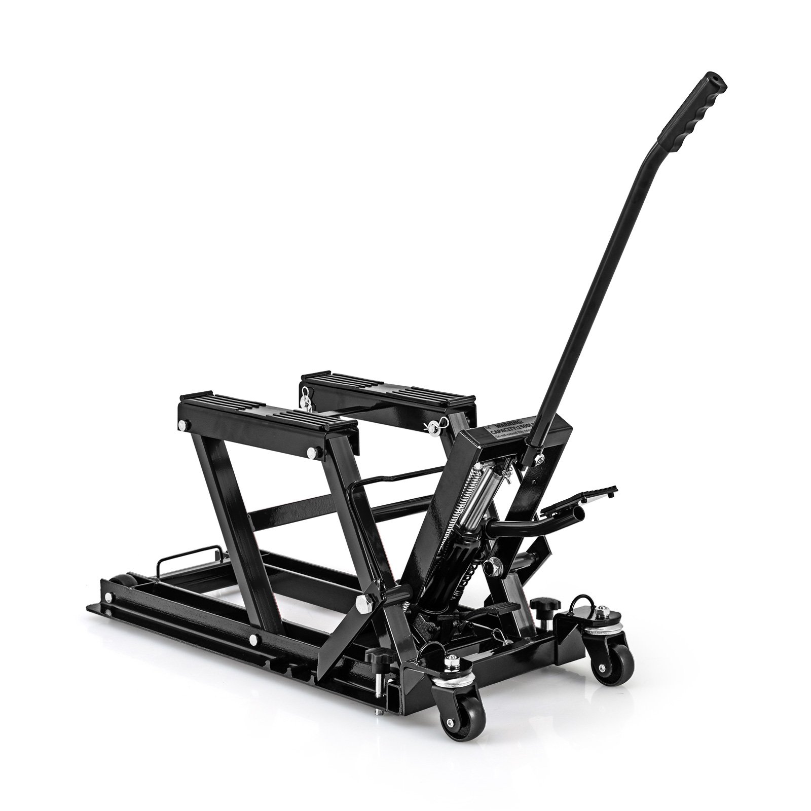 680 kg Motorcycle Hydraulic Lift with 3-Level Height Adjustable Platform-Black