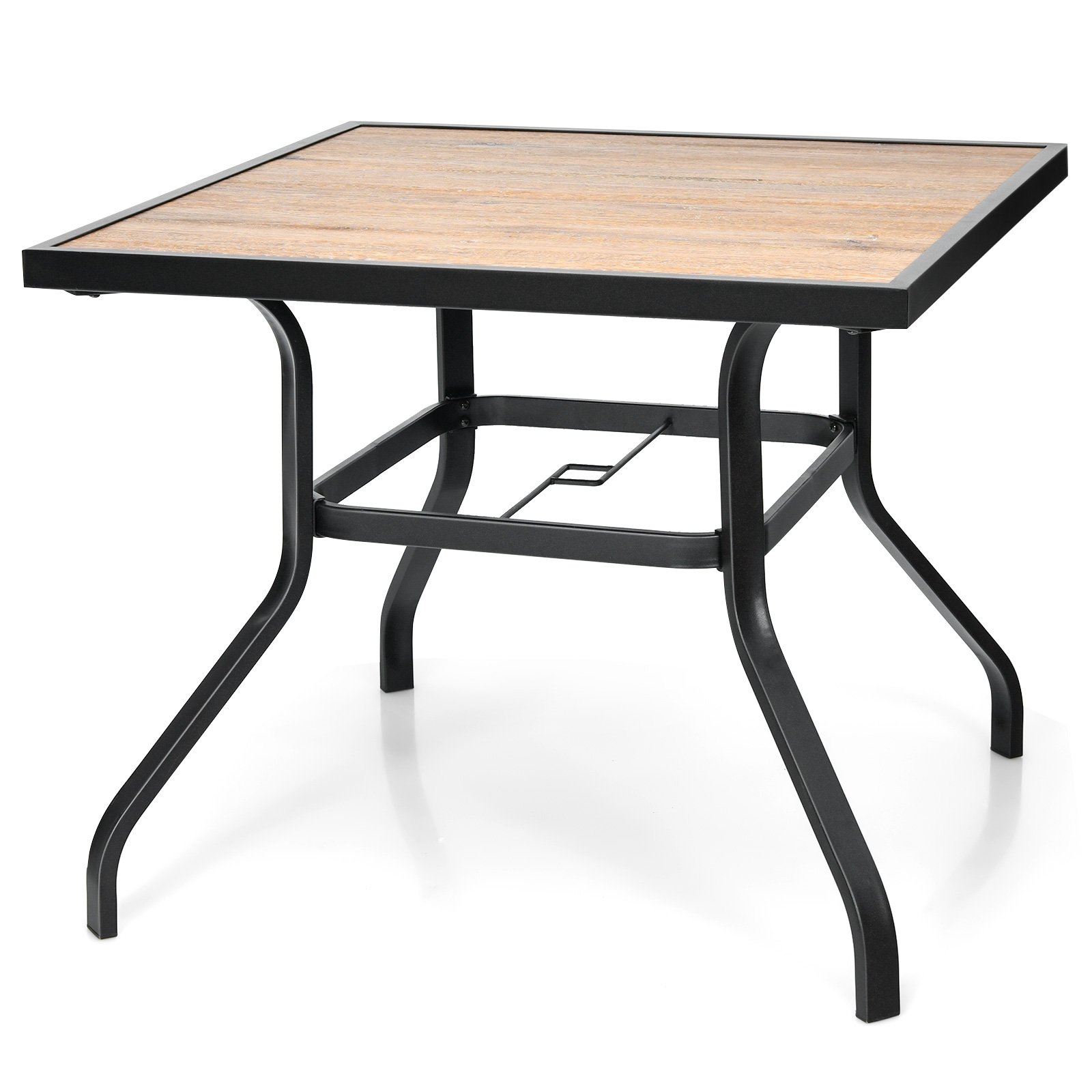 90 cm Square Patio Dining Table with Powder-Coated Steel Frame