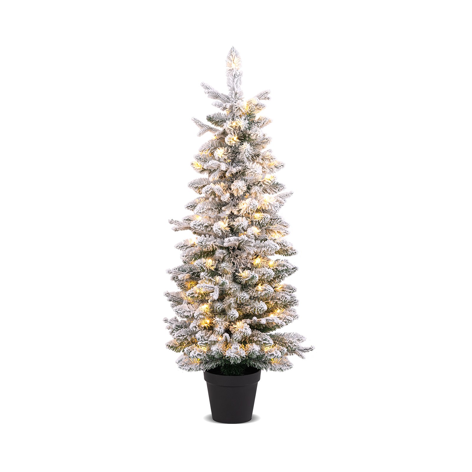 Artificial Pre-lit Christmas Tree Snow Flocked Xmas Tree-1.2M