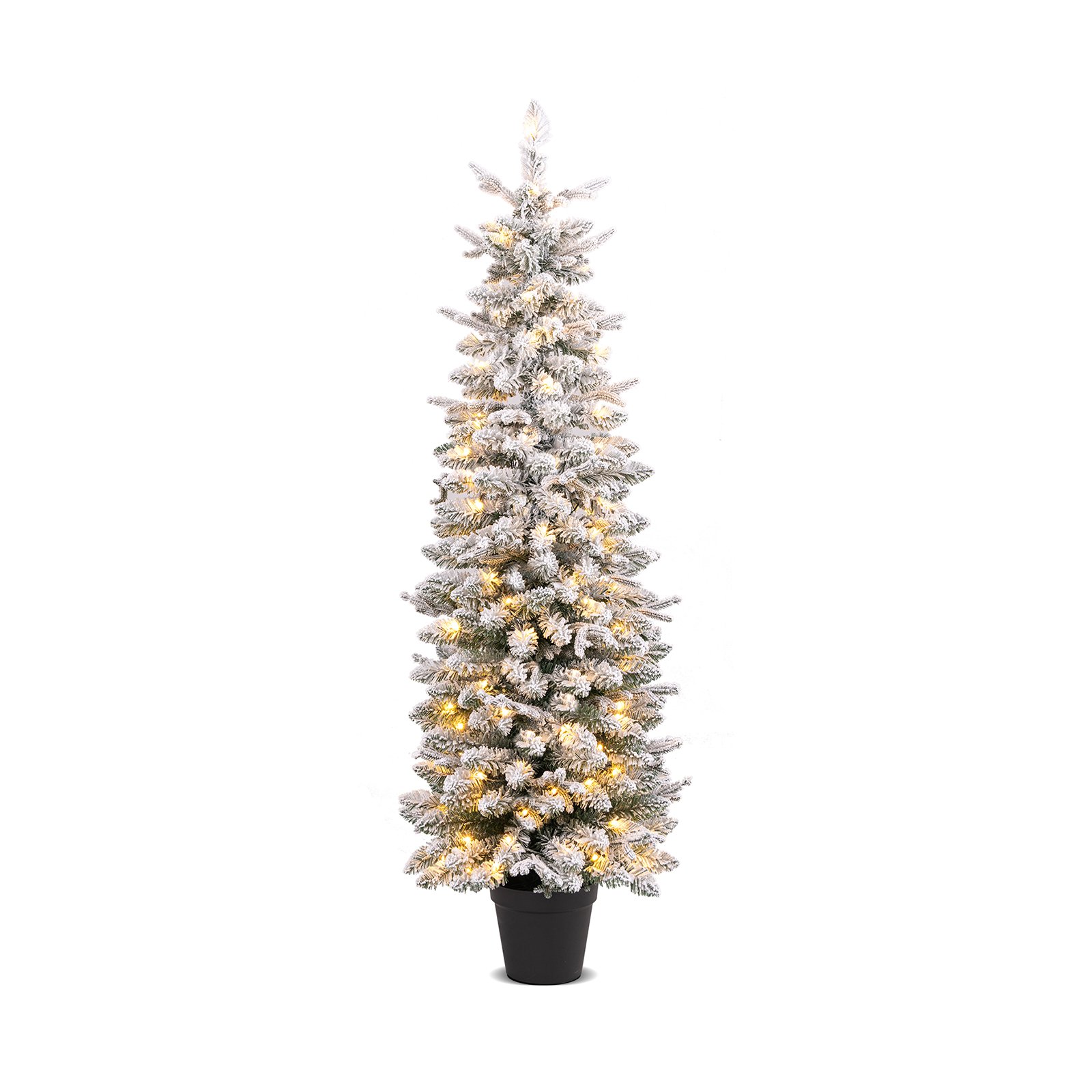 Artificial Pre-lit Christmas Tree Snow Flocked Xmas Tree-1.5M